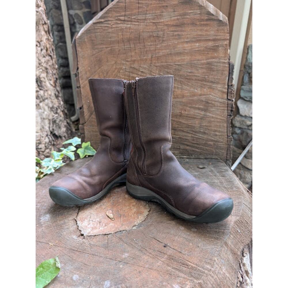 KEEN Women's Presidio ll brown leather Waterproof Boots Tortoise Shell size 8